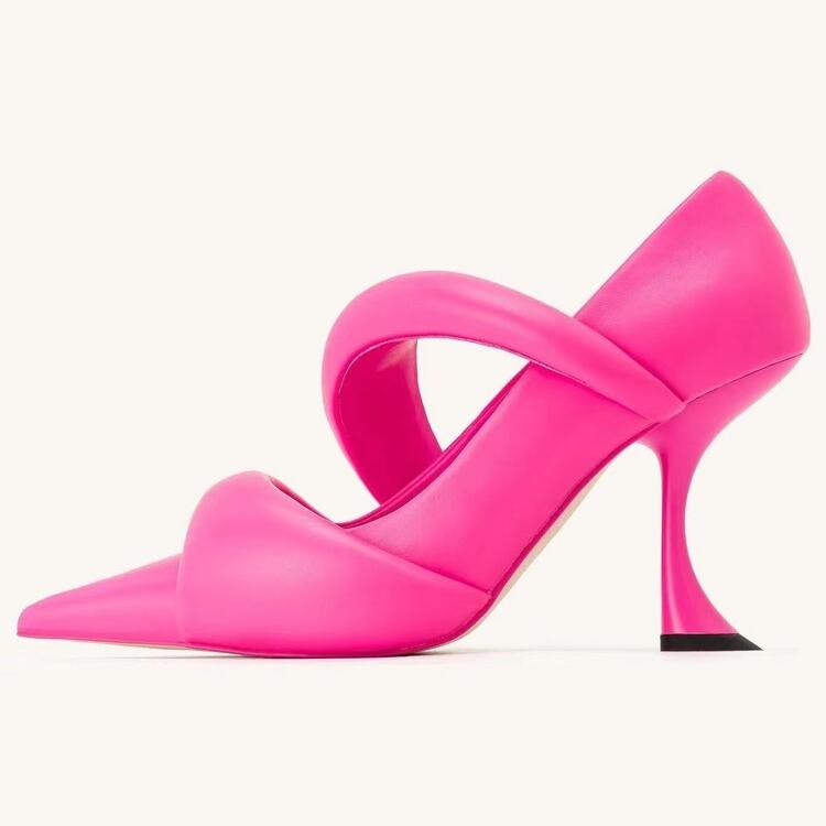 Fashion Brand Cat Heel Pointed Fashion Show Style High-heeled Shoes Spring  Autumn Women Sexy Gathering Party Commuting Nude Shoes 34-43