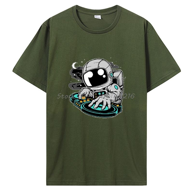 Space Astronaut T-shirt Oversized Tshirt Casual Printed Tops Cotton Fitness Short Sleeve Oversized T Shirt Unisex Men's Clothing