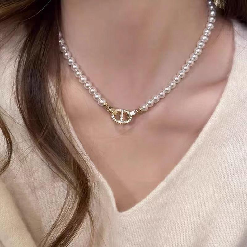 French Baroque Double-Layer Pearl Choker Necklace - Chic & Versatile Clavicle Chain