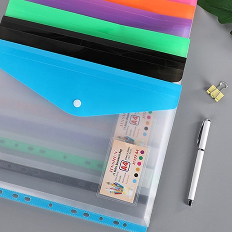 11 Holes Punched Pocket  File Wallets Binders Folders with Snap Button