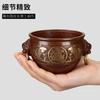 Copper Cylinder for Home Indoor Buddha Worship Bamboo Holder Offering Stick Incense Burner Ornament