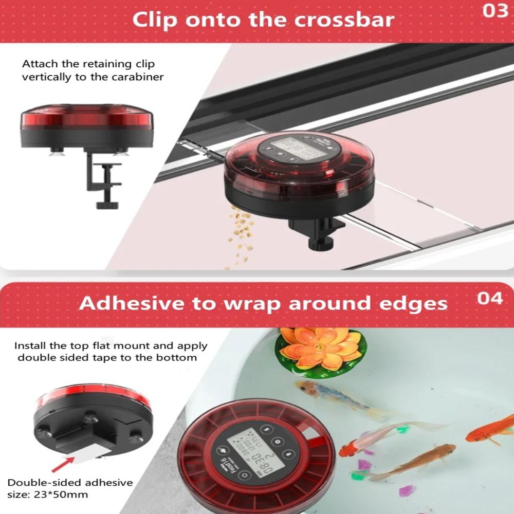 Hrănitor automat pentru pești pentru acvariu Distribuitor automat de alimente cu temporizator Hrănitor cu temporizator reîncărcabil cu cablu USB Display LCD