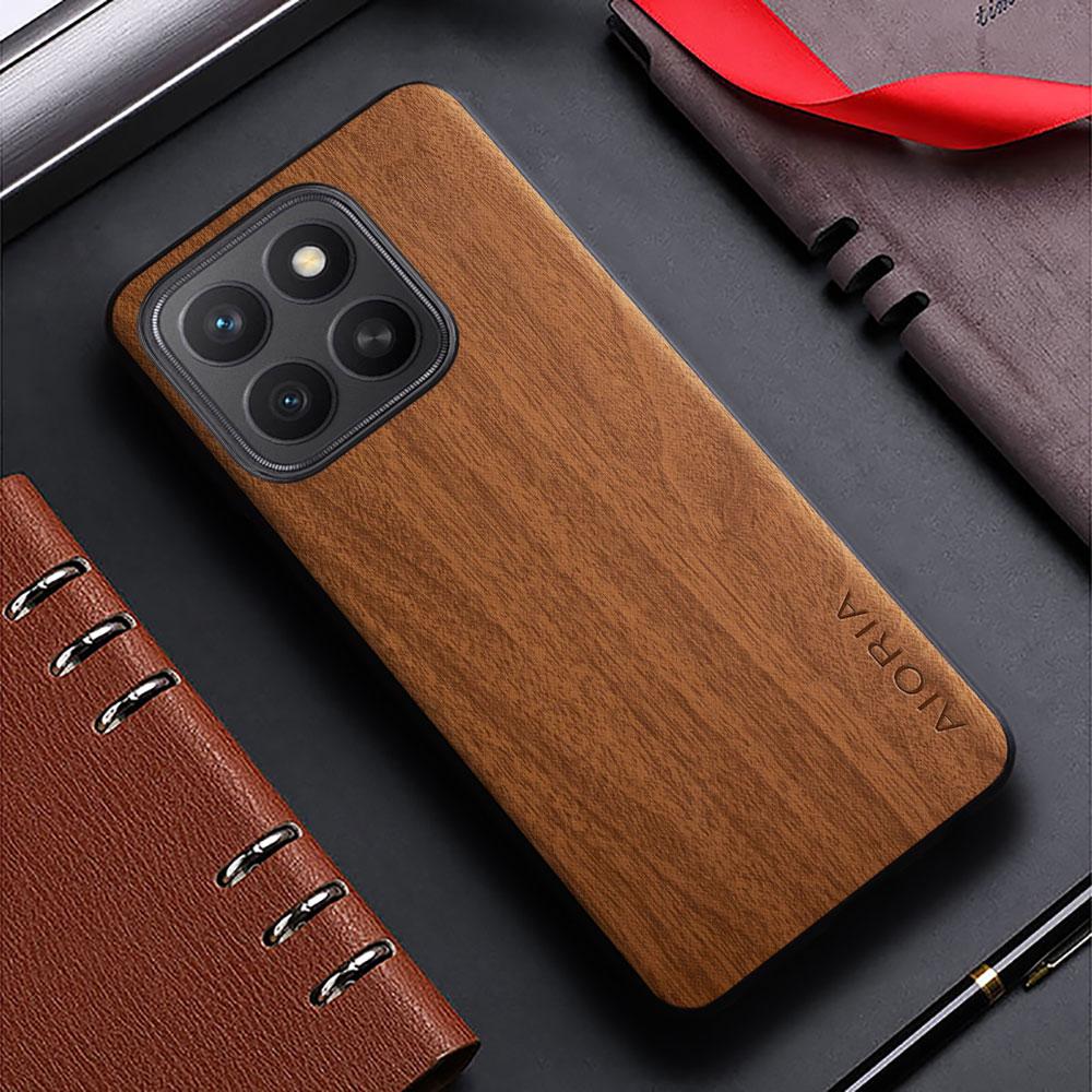 Hülle für Honor x8c x8b x8 x8a 4G 5G Hülle Bambus Holzmuster Leder Rückabdeckung für Honor x5b Plus Hülle