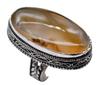 Golden Agate Natural Gemstone Silver Plated Ring US Size-6.75 A 484