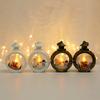 Retro Christmas Round Lantern LED Candle Light Portable Atmosphere Setting Decoration Home Desktop Ornament Circular Lighting