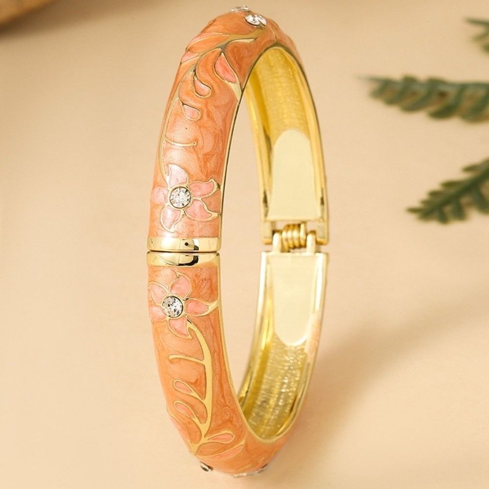 Bracciale Tradizionale Vintage in Cloisonné Smaltato Floreale da Donna