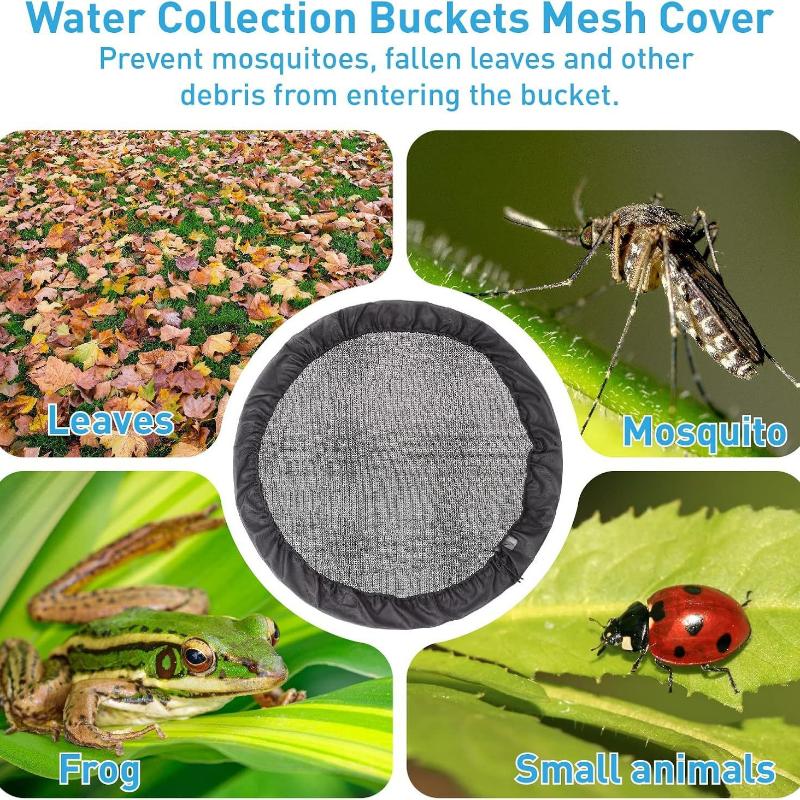 Red de Cubierta de Malla de 30-120 cm para Barril de Lluvia Cubo de Recolección de Agua Filtro Anti-Caída de Gotas de Lluvia Hojas Herramientas de Protección del Agua