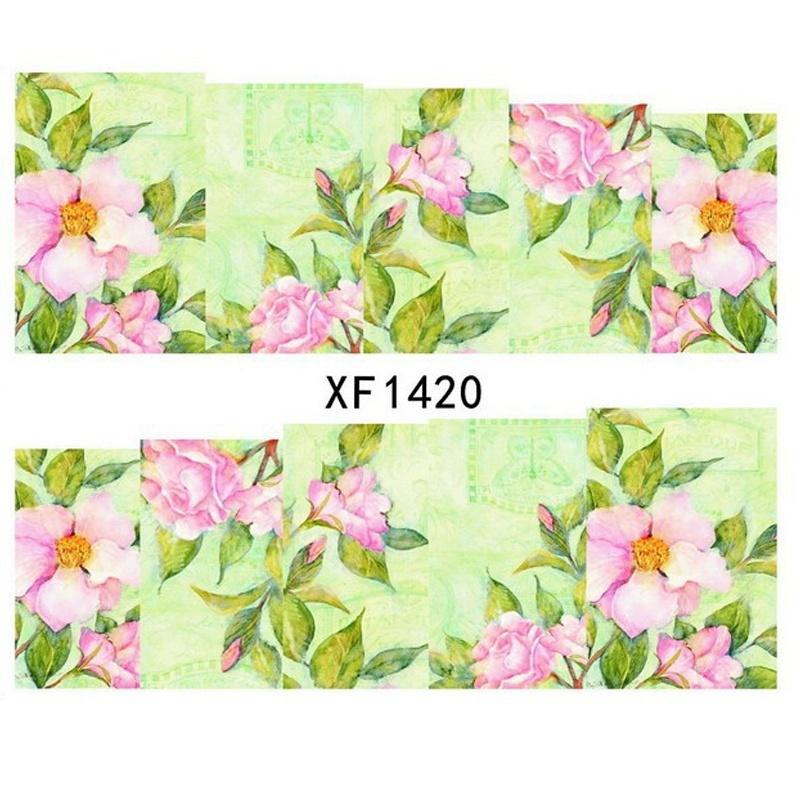 

5 sheet Nail Water Decals Chic Floral Transfer Stickers Flowers Nail Art Sticker Tattoo Decals 1 sheet
