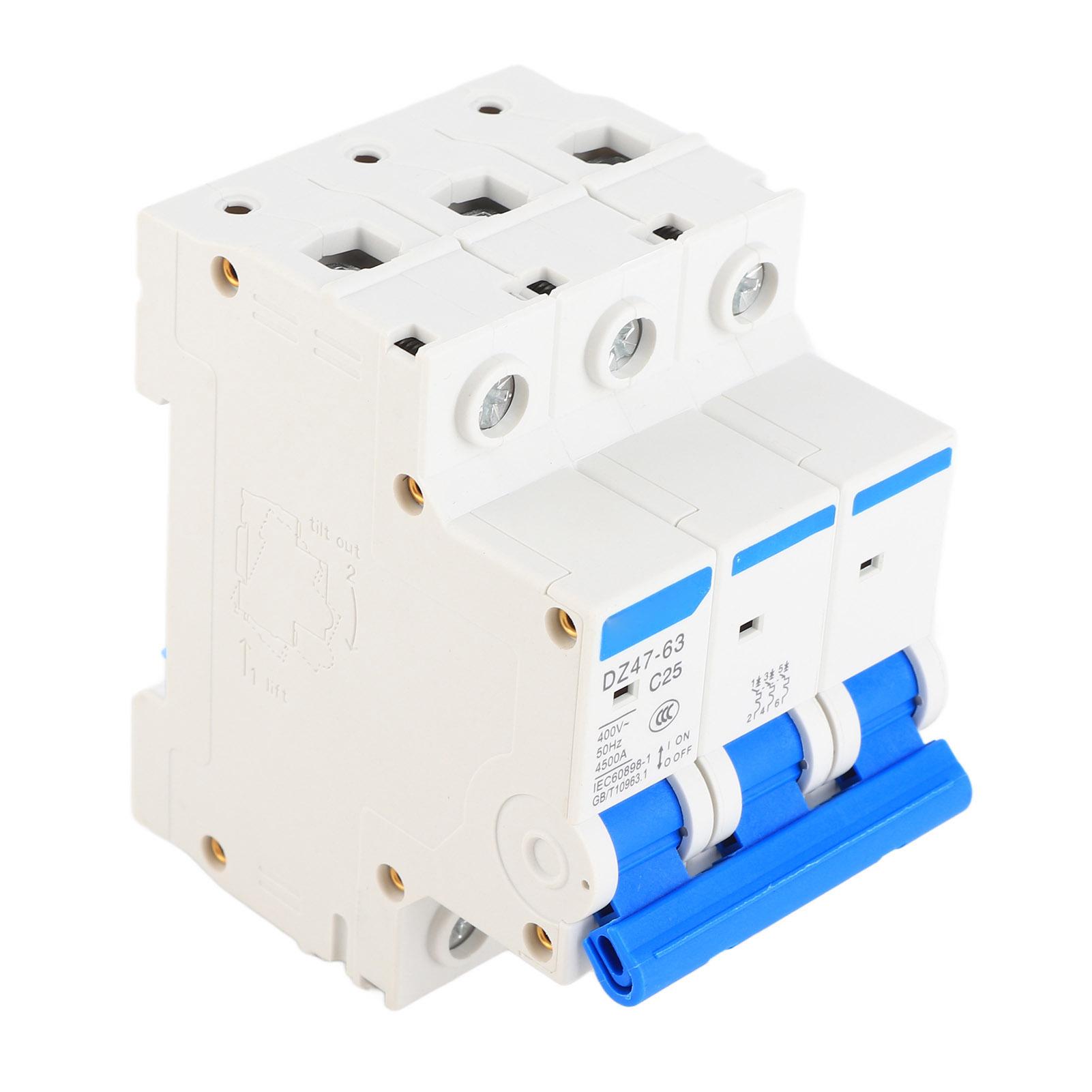 

DZ4763 C25 3P 25A 400В Мініатюрний ПЗВ Диференційний Автоматичний Вимикач