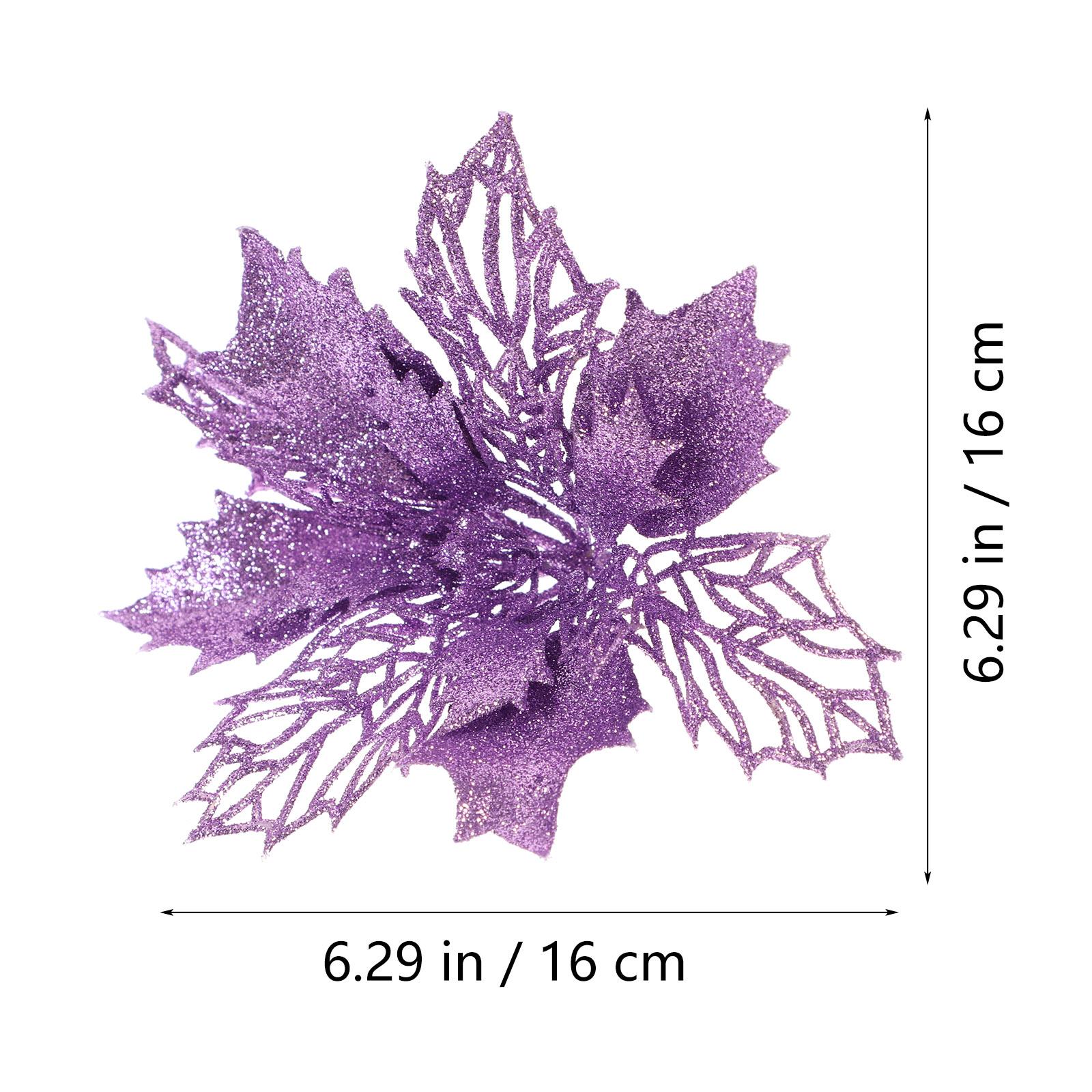 

12pcs Christmas Tree Flower Garland Hanging Decor Poinsettia Simulation Flowers Festive Ornament For Holiday Fireplace Xmas Eve Фіолетовий