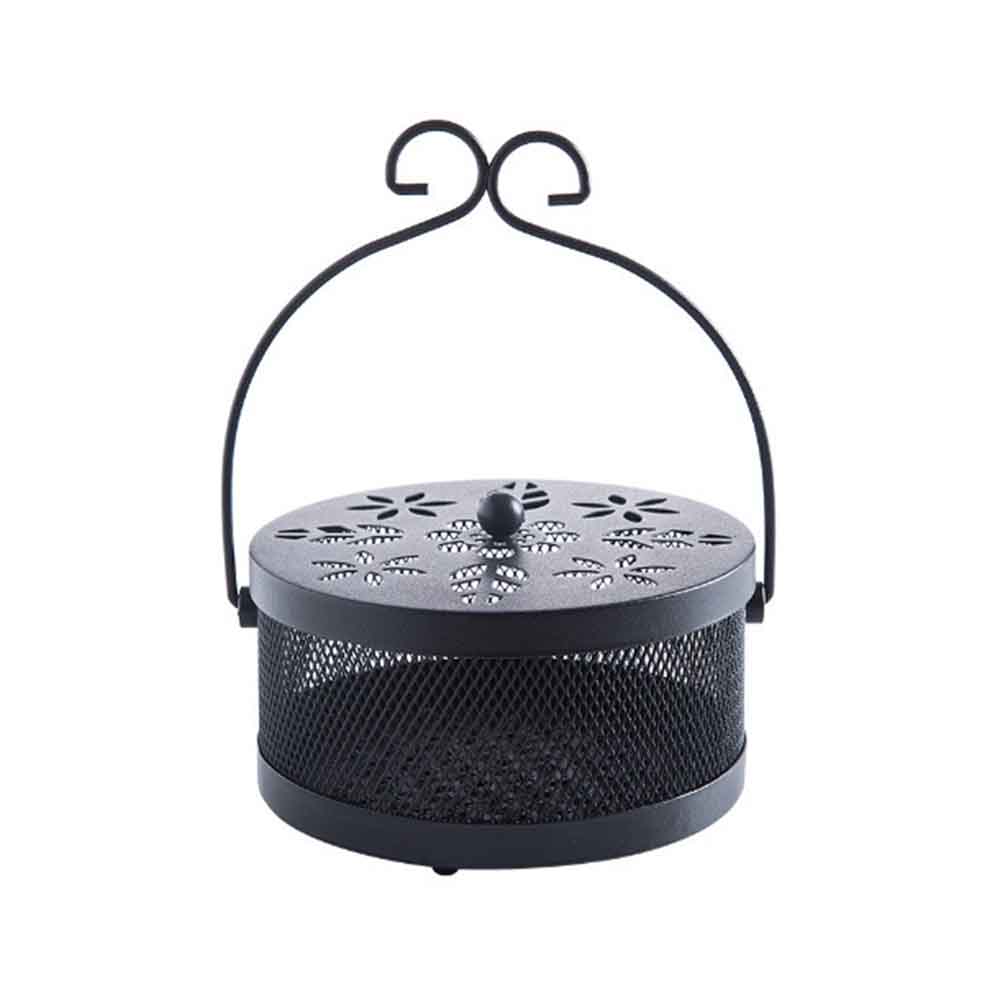 Portable Retro Round Iron Incense Burners Mosquito Coil Holder Fireproof Home Decor Outdoor Camping Garden Incense Accessories