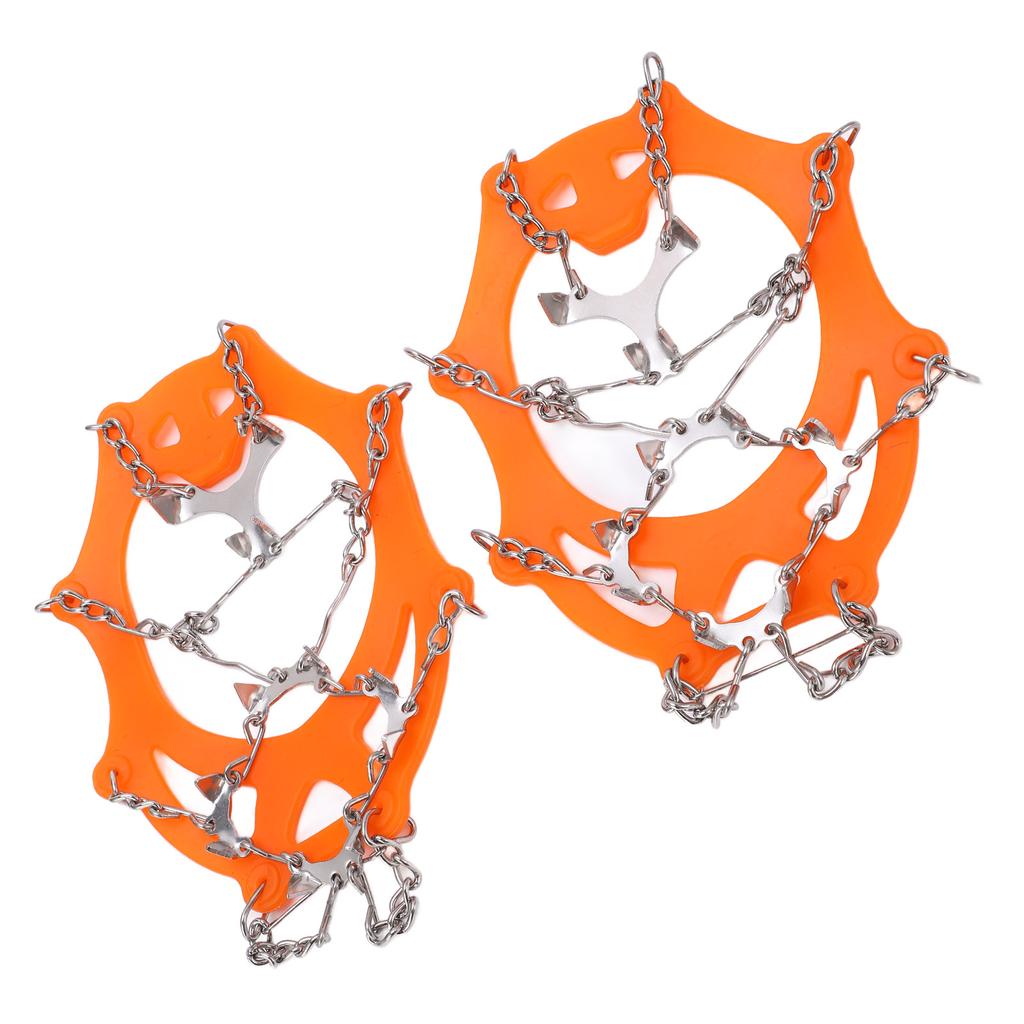 2pcs set 12 Tooth Mountaineering Crampons Wearproof Anti Skid Snow Shoes AccessoryL Size