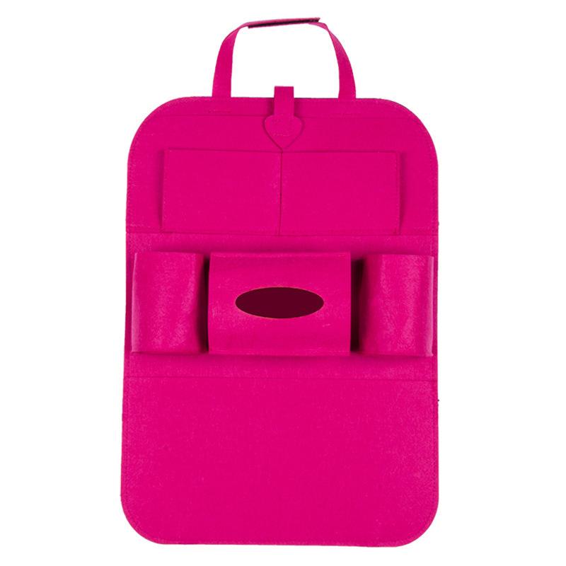 Car Back Seat Storage Bag Organizer 6 Pockets Hanging Bag Auto Trunk Elastic Felt Storage Bag Organizer Car Interior Accessories