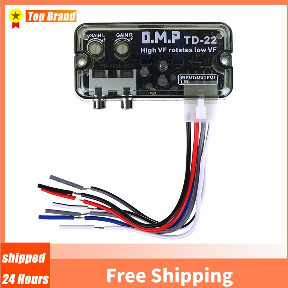 

Автоматический автомобильный аудио конвертер 12 В RCA стерео от высокого к низкому регулируемому преобразователю адаптер автомобильного аудио конвертера