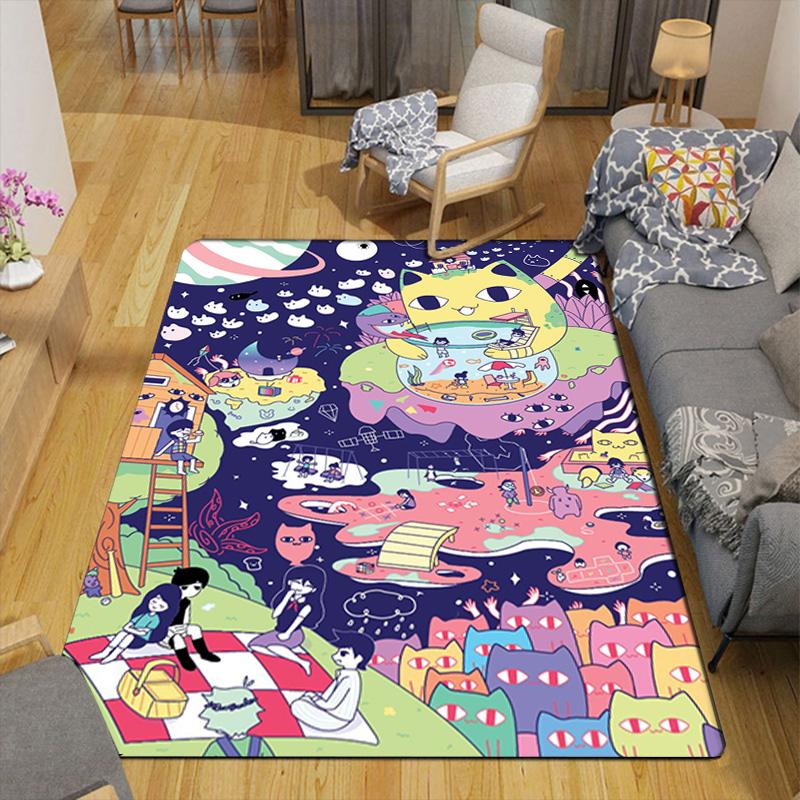 OMORI Theme Rug Floor Mat for Living Room or Bedroom Soft and Comfortable Carpet a Gift for Birthday and Holiday.