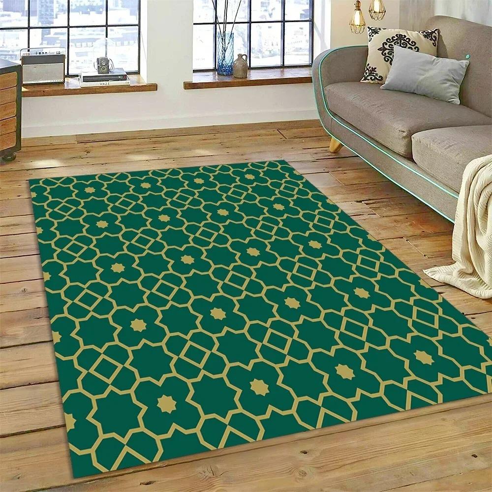 Muslimischer Islam Gebetsteppich zur Wohnzimmerdekoration Teppiche Zuhause Sofa Kaffeetisch Rutschfest Schlafzimmer Bettseite Bodenmatte Waschbar