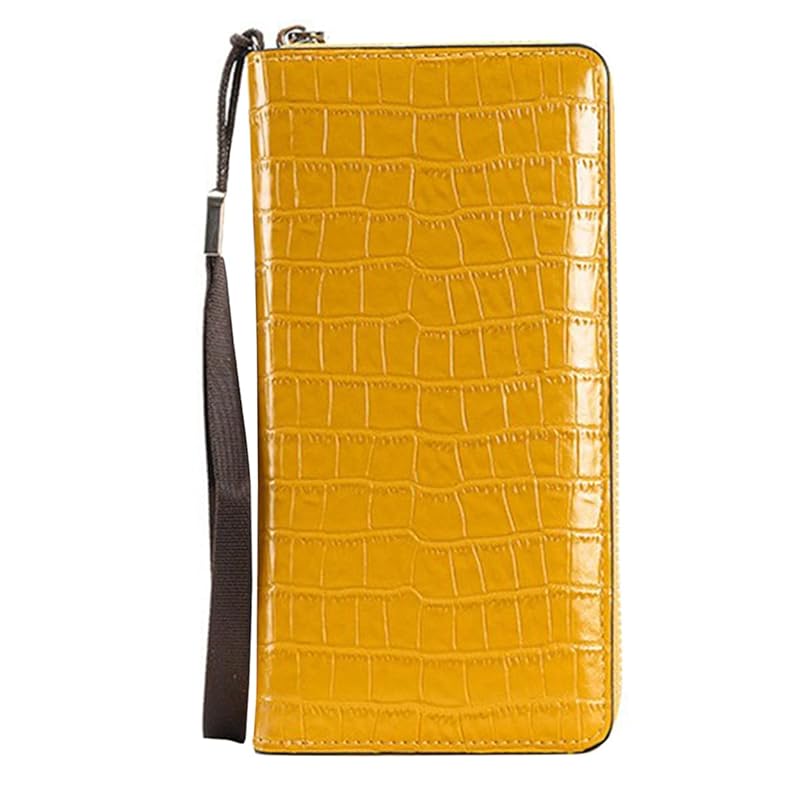 

[Haffukiry] long wallet ladies wallet round zipper large capacity Contains 8 cards coin purse Smartphone case easy to use long wallet with strap