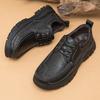 FashionGenuine Leather Men's Hiking Shoes Antiskid Lace Up Shoes Breathable Retro Casual Footwear Man Outdoor Outdoor Sneakers Trainers