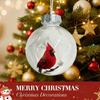 Christmas Nature's Bird Glass Tree Ornaments Xmas PVC Clear Balls Crystal Glass Hanging Pendant for Home Holiday Party Decor