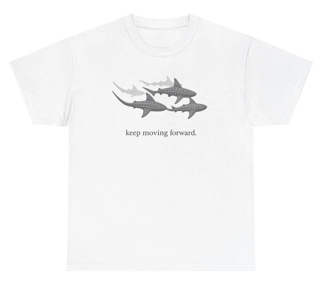 Keep Moving Forward Shark T Shirt Funny Cute Mental Health Marine Biology Tee