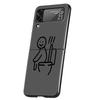 Matchman Cartoon Hard PC Phone Case For Samsung Galaxy Z Flip 5 4 3 Black Cover For Galaxy Z Flip 6 Foldable Shockproof Case Bag