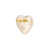 Chanel Classic Double C Logo Retro Heart Shape Metal Earrings Women's Gold