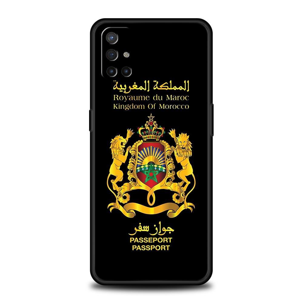 Morocco Flag Passport For OnePlus 10 Pro 9 8T 8 Nord N10 7 7T 9R Phone Case For 1+ Nord 2T CE 2 N100 N200 Z 5G Soft Black Cover