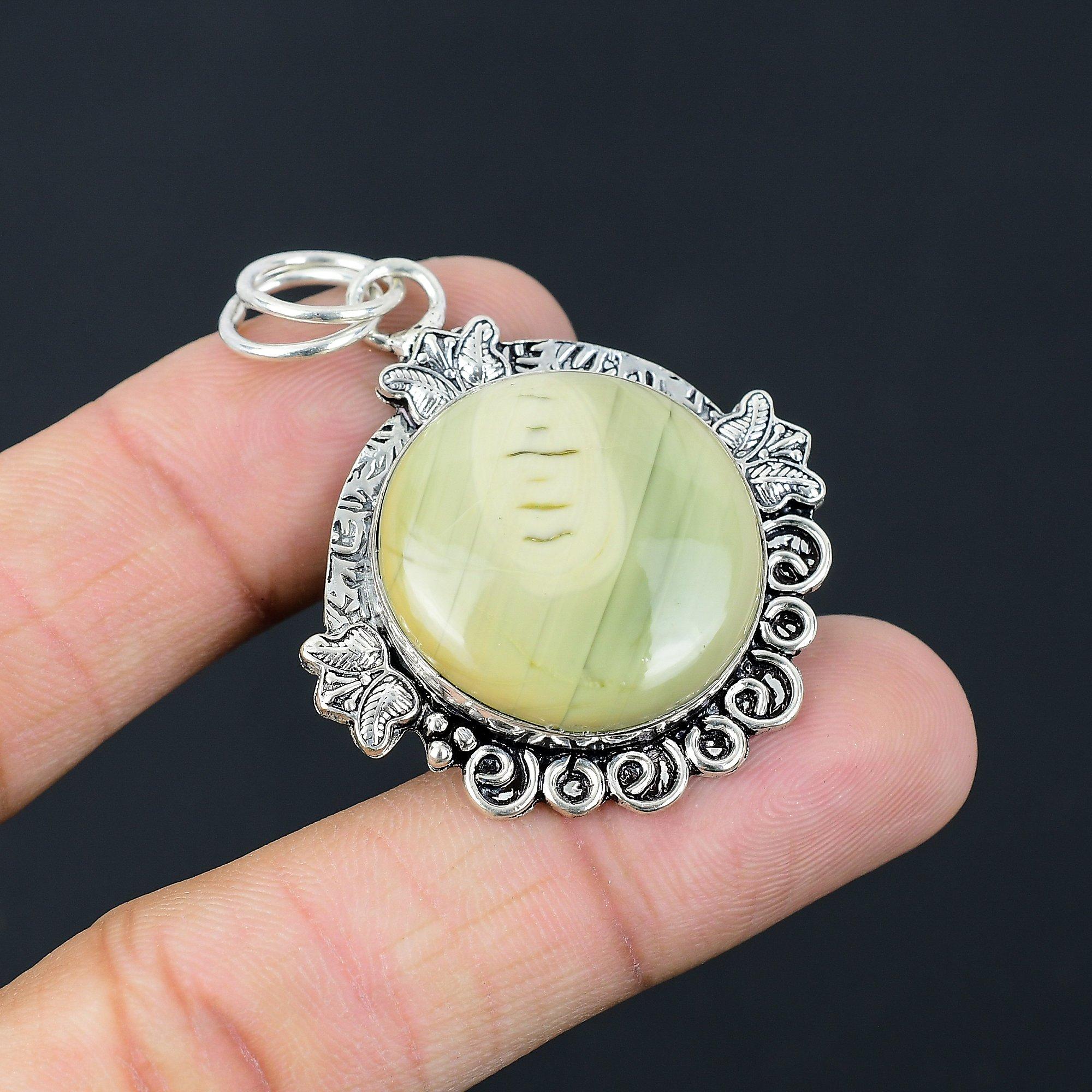 Friendship Day Deal Imperial Jasper Stone Mother Boho Pendant Jewelry 925 Silver