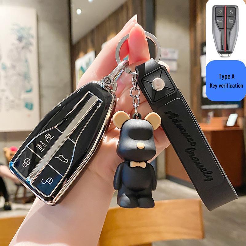 Hongqi HS5/HS7/H5/H9/E-HS9 Key Case with Buckle & Cute Pendant