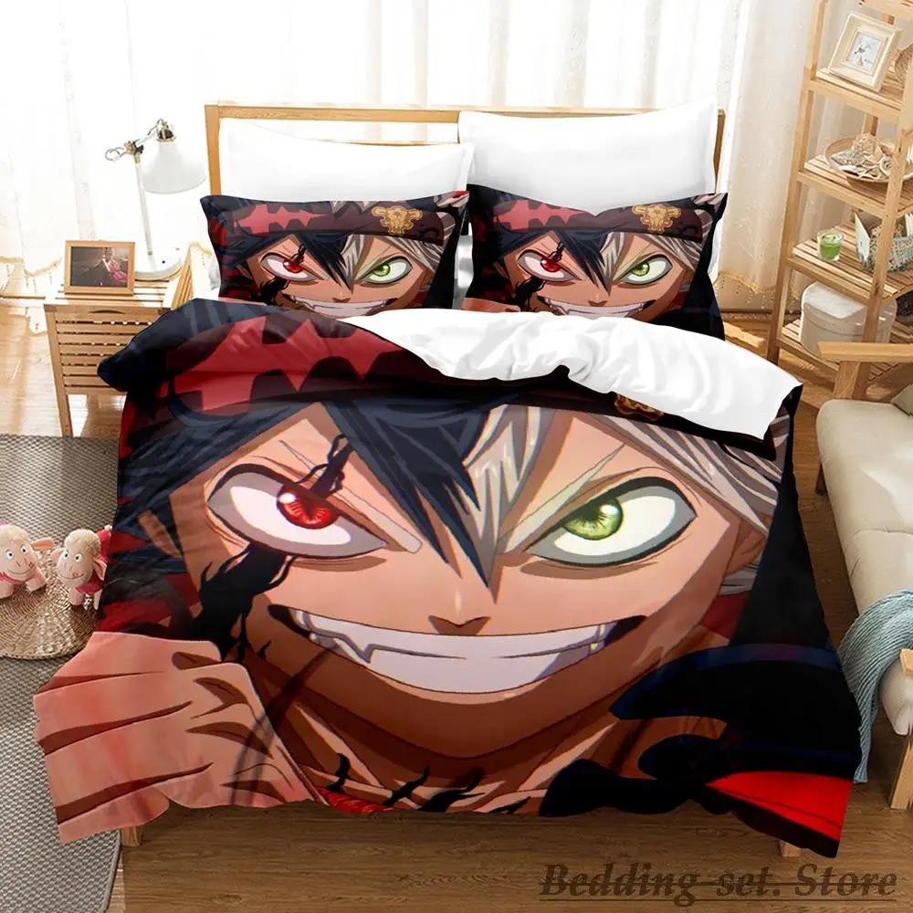 Black Clover Bedding Set Single Twin Full Queen King Size Bed Set Adult Kid Bedroom Duvetcover Sets Anime Parure De Lit Bed