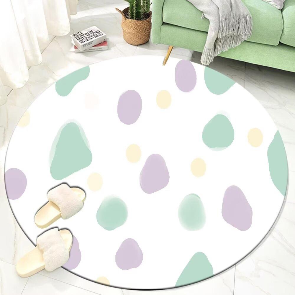 Ins Moderní Styl Roztomilá Dekorace Pokoje Kulatý Koberec Velké Koberce do Obývacího Pokoje Lehký Luxus Domov Pohovkový Koberec Protiskluzová Podložka pod Židli k Toaletnímu Stolku