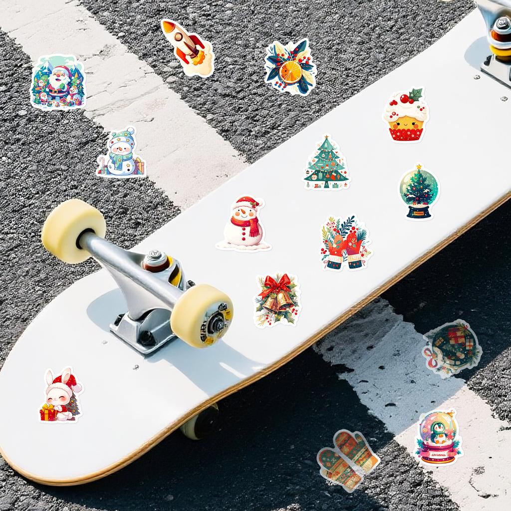 50 Christmas Cake Statues, Cartoon Cookie House Decorations, Cup, Electric Vehicle Stickers