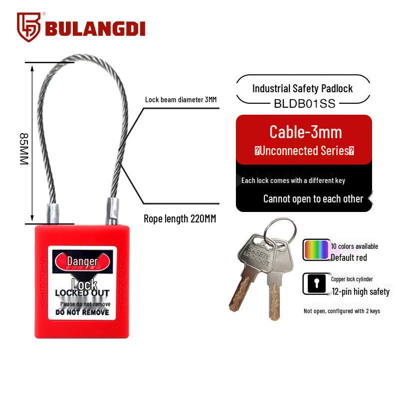 Wanjun Industrial Safety Padlock, Insulated Plastic, LOTO Electrical Lock.