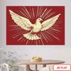 2D Holy Communion Backdrop, Red Holy Spirit Dove Confirmation Baptism Religious Photography Background Decor