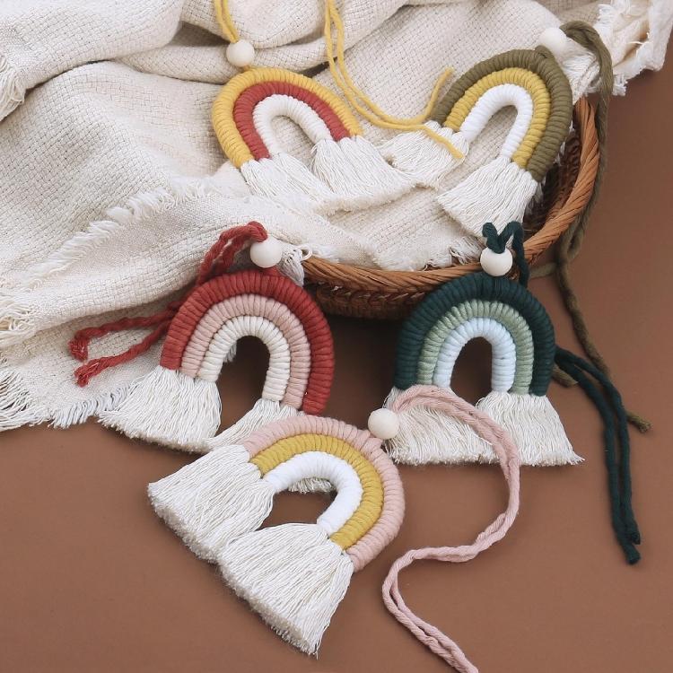 Teenager Home Decor Rainbow Wall Ornament Nordic Woven Wall Arts Bohemian