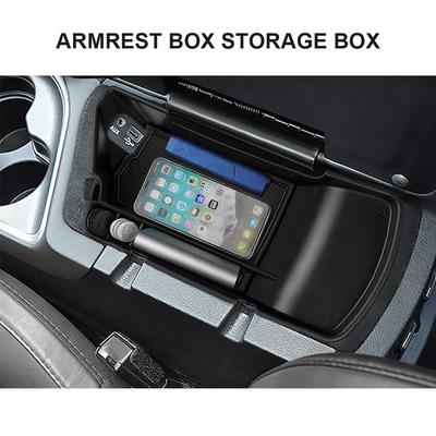 1pcs Car Center Console Organizer Tray Black Plastic Armrest Storage Box Fit for Dodge Challenger 2015-