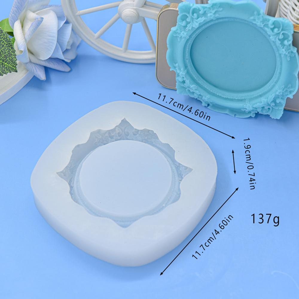 Baroque Style Tray Silicone Mold European Style Lace Relief Fruit Cake Pallet Cement Concrete Storage Dish Mould Resin Coaster