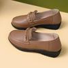 Fashion AIYUQI Mom Shoes Wedge Anti Slip 2025 New Spring Genuine Leather Ladies Shoes Slip-on Large Size Middle-aged Women's Shoes