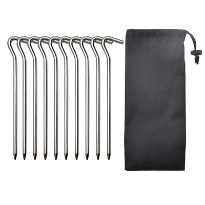 7-shaped Tent Pegs Aluminum Alloy Ground Nail With Windproof Rope Hammer Set Camping Tent Canopy Accessories
