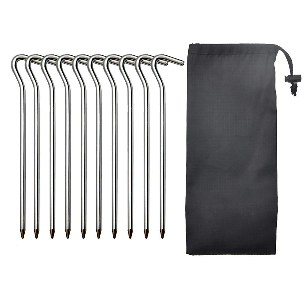 7-shaped Tent Pegs Aluminum Alloy Ground Nail With Windproof Rope Hammer Set Camping Tent Canopy Accessories