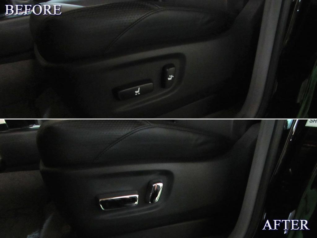 BRIGHTZ Chrome Power Seat Switch Covers Type for Toyota Harrier ZSU (4-Piece Set, A) 60/65 (ZSU60W, ZSU65W, U60, U65) (Part Number 23342)