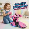 Unicorn  Pink Remote Control Transforming Car Robot Toy with LED Lights — A Cute Gift for Girls and Children