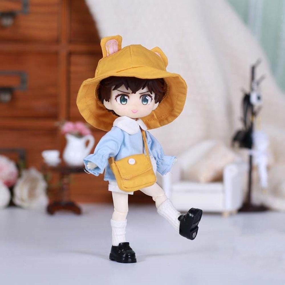 Fischerhut Obitsu11 Schuluniform Hasen-Bärenohren BJD Puppen Outfit 1/12 Puppen