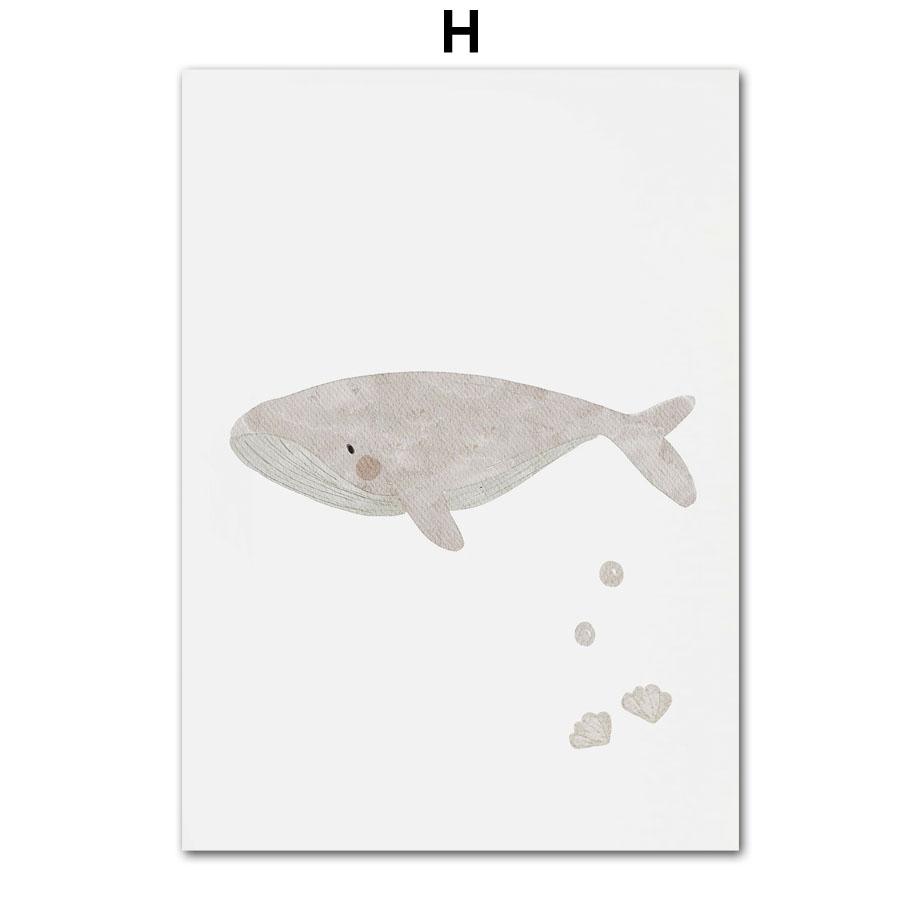 

Пользовательское имя Кит Осьминог Черепаха Лебедь Морские животные Детская Настенная картина на холсте Плакат и принты Картина Декор для детской комнаты 21x30cm No Framed