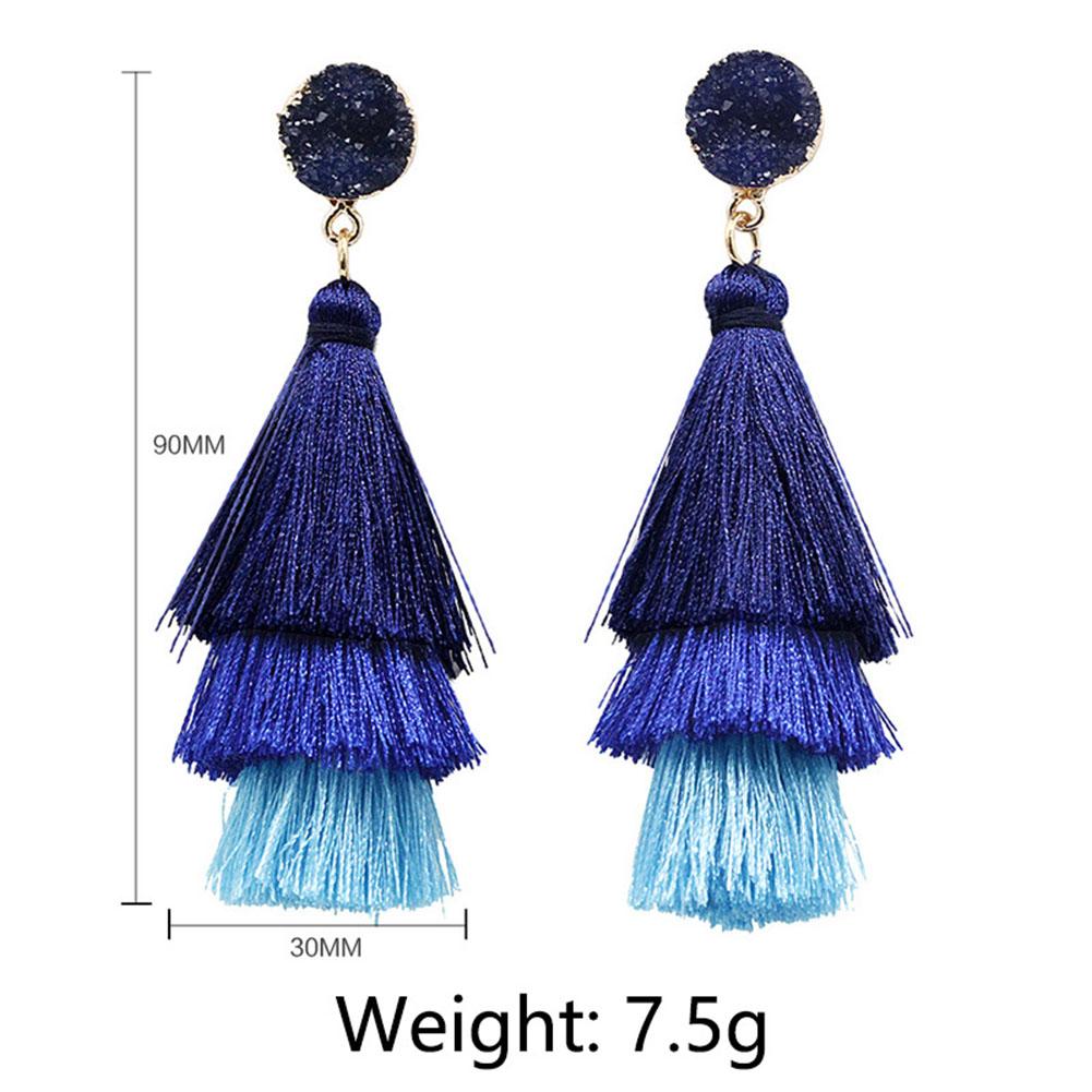 Women Fashion Bohemian Style Earrings Long Tassel Eardrop Dangle Earrings Fashion Jewelry