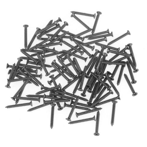 Walfront M2 Screws, 800-Piece Black Carbon Steel Countersunk Head Self-Tapping Screw Set with Box, 8 Lengths, Cross Head, M2 Black Carbon Steel Counte