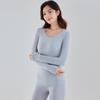 Damen Thermo Unsichtbares Hautverbesserndes Kleidung Set - Hoch Elastisches Oberteil & Unterteil für Herbst/Winter