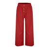 Women's Fashion Loose Casual With Button Elastic Waist Wide Leg Pants Casual Pants