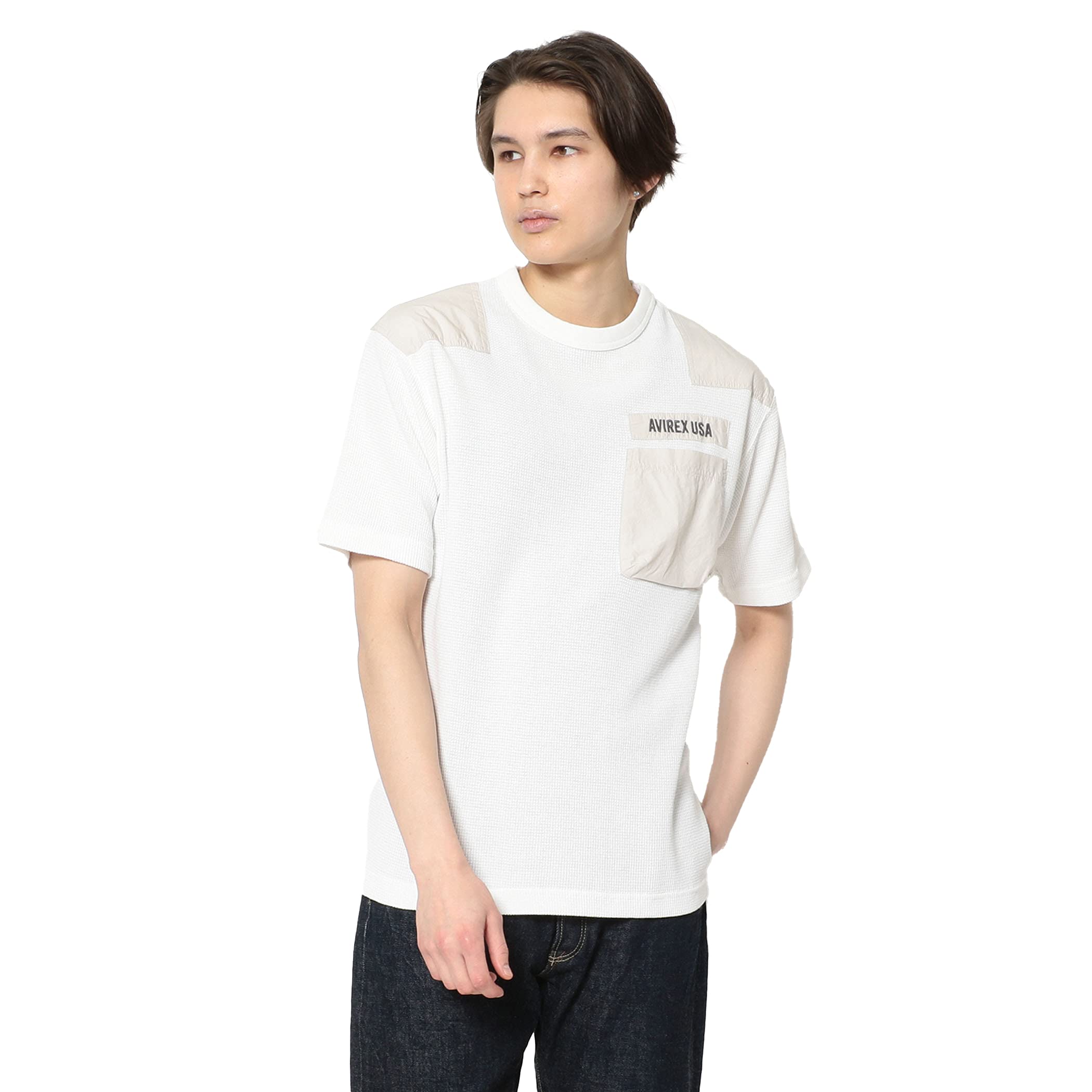 

RIB COMBAT T WHITE [AVIREX] AVI-S/S T-shirt, Men s, L, 001,