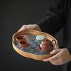 Retro Storage Tray Glass Coffe Tea Cup Perfume Trays Snack Nuts Sweets Food Plate Home Storage Organization Decorative Tray
